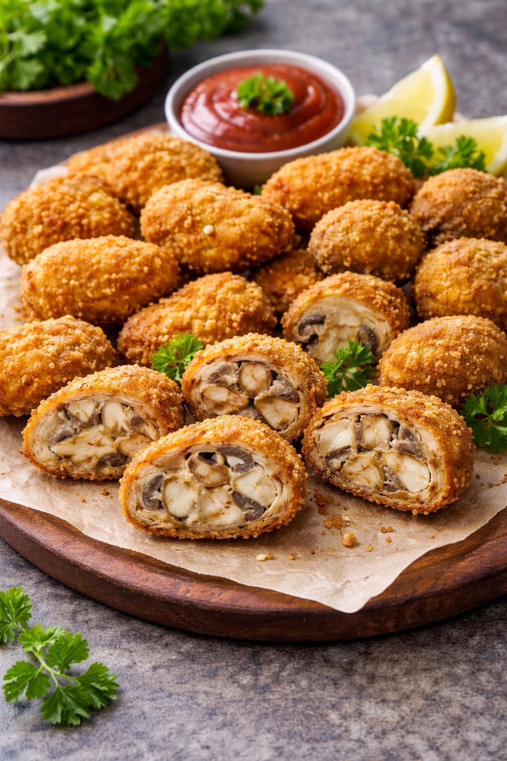 ناگت قارچ ومرغ سوخاری فله کیمبال