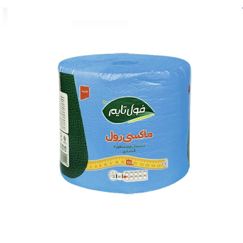دستمال ماکسی رول فول تایم 100 متری آبی
