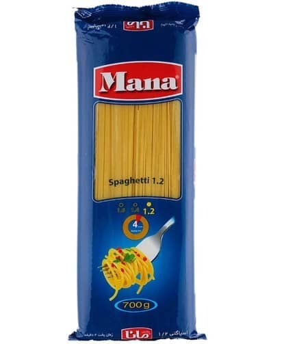 ماکارونی مانا 700 گرمی  قطر 1/2 